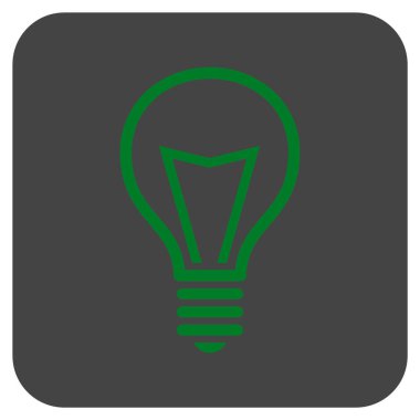 Lamba ampul düz kare vektör simgesi