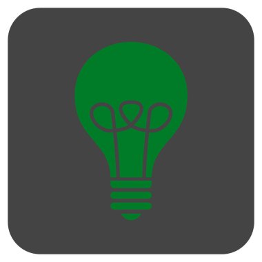 Lamba ampul düz kare vektör simgesi