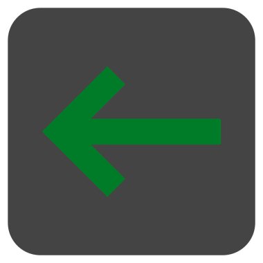 Sol ok düz kare vektör simgesi