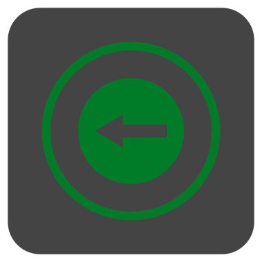 Sol ok düz kare vektör simgesi yuvarlak