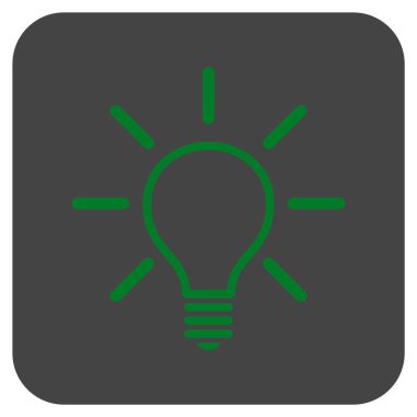 Ampul düz kare vektör simgesi