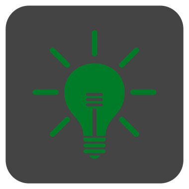 Ampul düz kare vektör simgesi