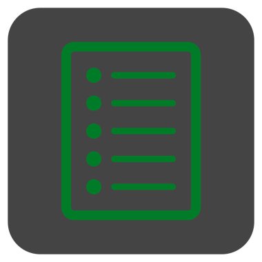 Vektör simge listesi sayfa düz kare