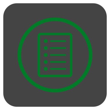 Vektör simge listesi sayfa düz kare