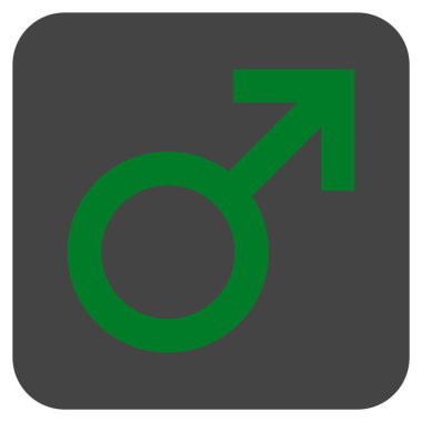 Erkek sembolü düz kare vektör simgesi