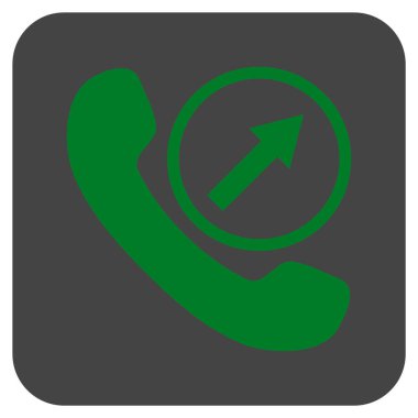 Giden arama düz kare vektör simgesi