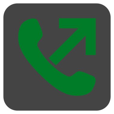 Giden arama düz kare vektör simgesi