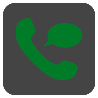 Telefon iletisi düz kare vektör simgesi