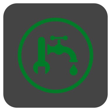 Sıhhi tesisat düz kare vektör simgesi