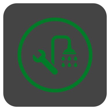 Sıhhi tesisat düz kare vektör simgesi