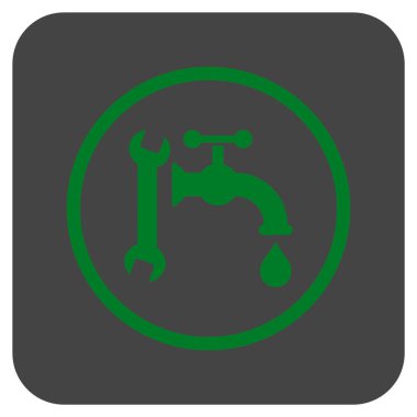 Sıhhi tesisat düz kare vektör simgesi