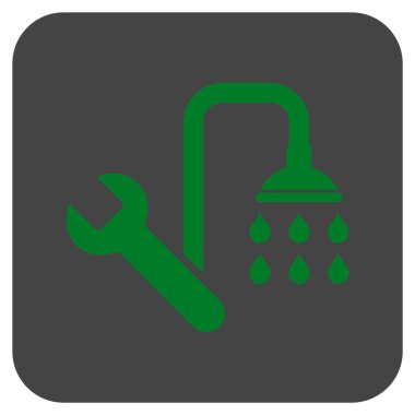 Sıhhi tesisat düz kare vektör simgesi