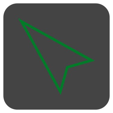 İşaretçi sol düz vektör simgesi kare.