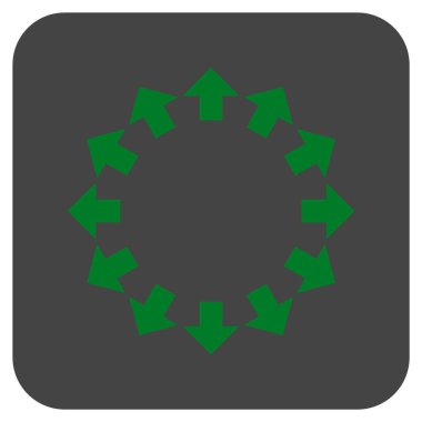 Radyal oklar düz kare vektör simgesi