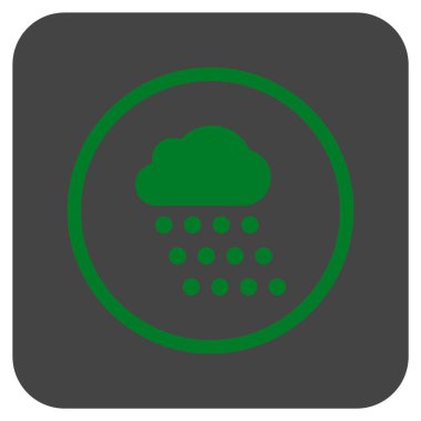 Yağmur bulutu düz kare vektör simgesi