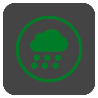 Yağmur bulutu düz kare vektör simgesi