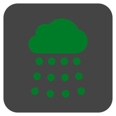 Yağmur bulutu düz kare vektör simgesi