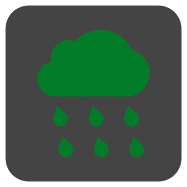 Yağmur bulutu düz kare vektör simgesi