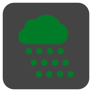 Yağmur bulutu düz kare vektör simgesi