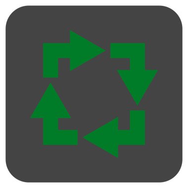 Geri dönüşüm düz kare vektör simgesi