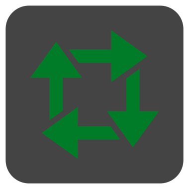 Geri dönüşüm düz kare vektör simgesi