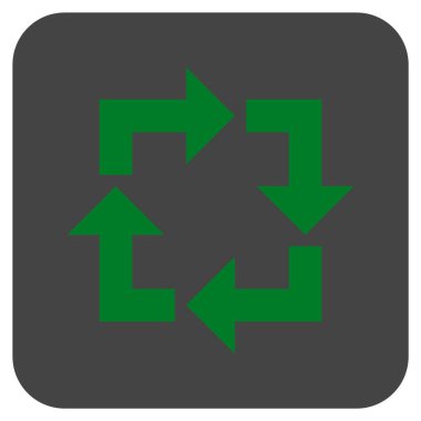 Geri dönüşüm düz kare vektör simgesi