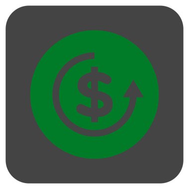 Düz kare vektör simge iade