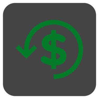 Düz kare vektör simge iade