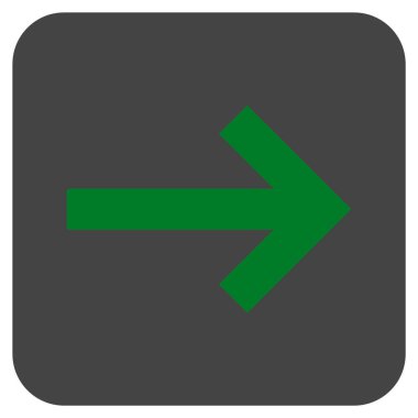 Sağ ok düz kare vektör simgesi