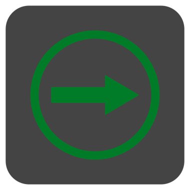 Sağ ok düz kare vektör simgesi yuvarlak