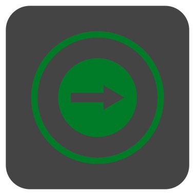 Sağ ok düz kare vektör simgesi yuvarlak