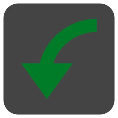 Saatin tersi yönde düz kare vektör simge döndürmek