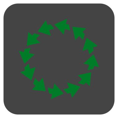 Saatin tersi yönde düz kare vektör simge döndürmek