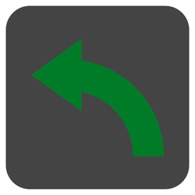 Sol düz kare vektör simge döndürmek