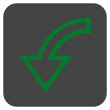 Sol düz kare vektör simge döndürmek