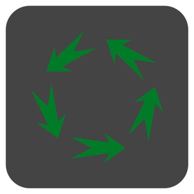 Döndürme düz kare vektör simgesi