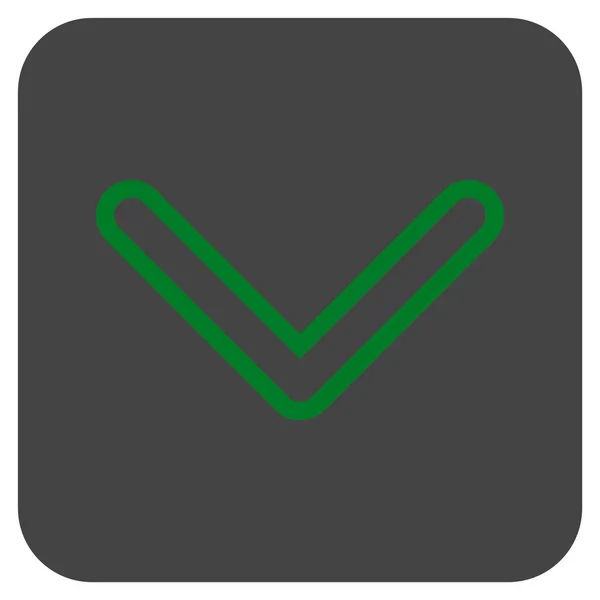 Arrowhead Down Flat Squared Vector Icon — Stock Vector