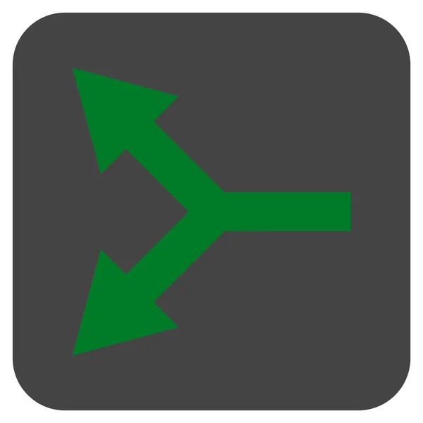 Flèche de bifurcation gauche carré carré vectoriel Icône — Image vectorielle