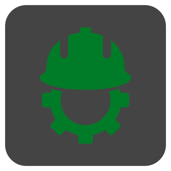 Development Helmet Flat Squared Vector Icon — Stock Vector