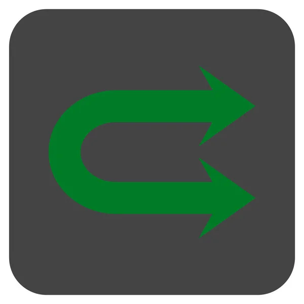 Icono de vector cuadrado plano de flecha derecha doble — Vector de stock