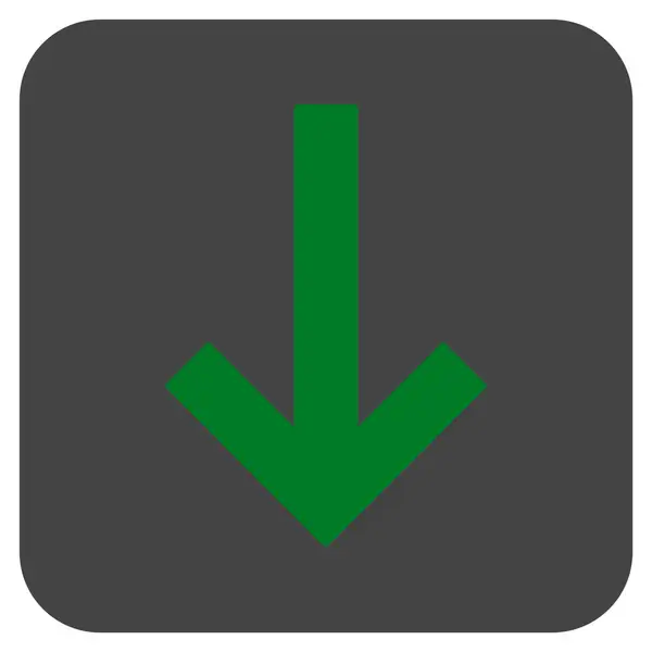 Beneden pijl Platte vierkante Vector Icon — Stockvector