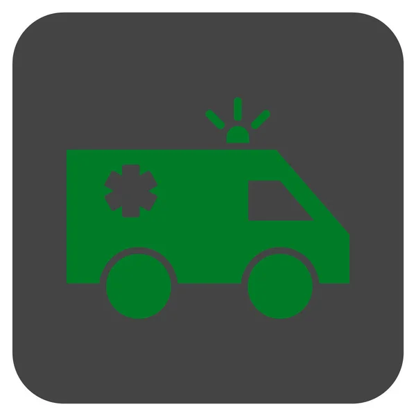 Emergency Car Flat Squared Vector Icon — Stock Vector