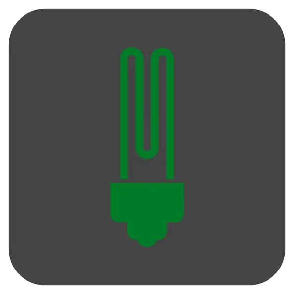 Icona vettoriale quadrata piatta a lampadina fluorescente — Vettoriale Stock