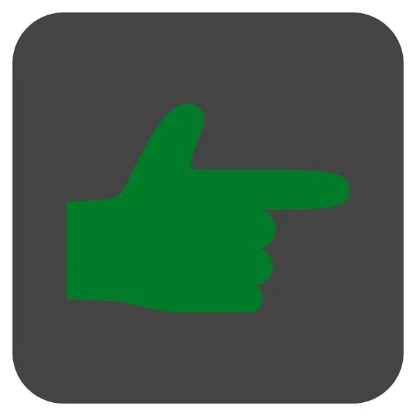 Ponteiro de mão direito plana vetor quadrado ícone — Vetor de Stock