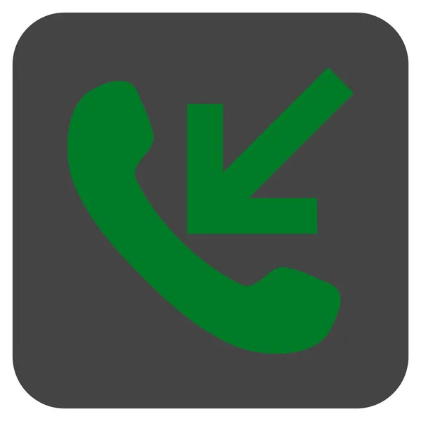 Icono de vector cuadrado plano de llamada entrante — Vector de stock