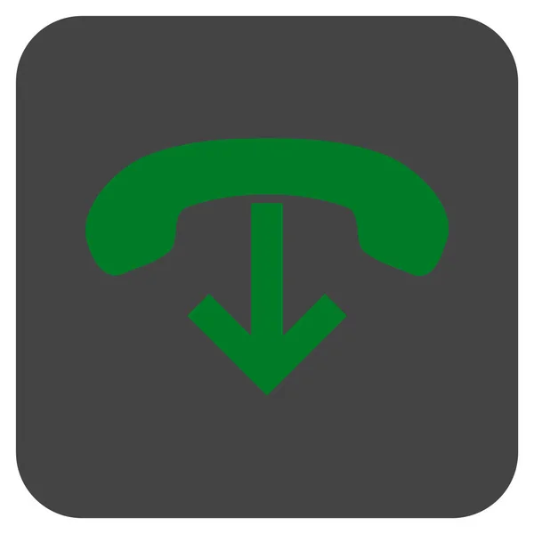 Telefone pendurar plana quadrado vetor ícone — Vetor de Stock