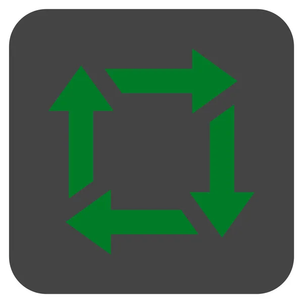 Icono de vector cuadrado plano de reciclaje — Vector de stock