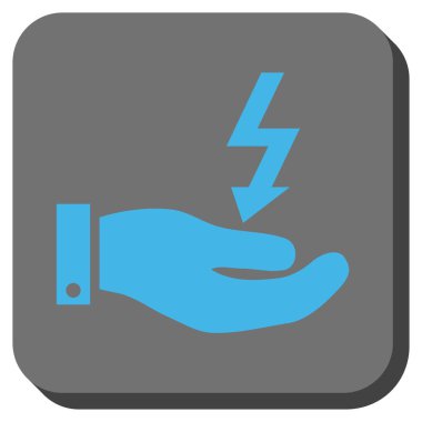 Elektrik enerji hizmet el yuvarlak kare düğme