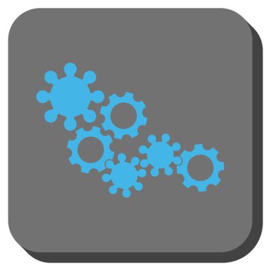 Dişli mekanizması yuvarlak kare düğme