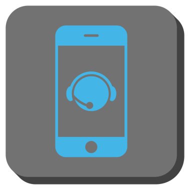 Smartphone işleç iletişim başkanı yuvarlak kare düğme